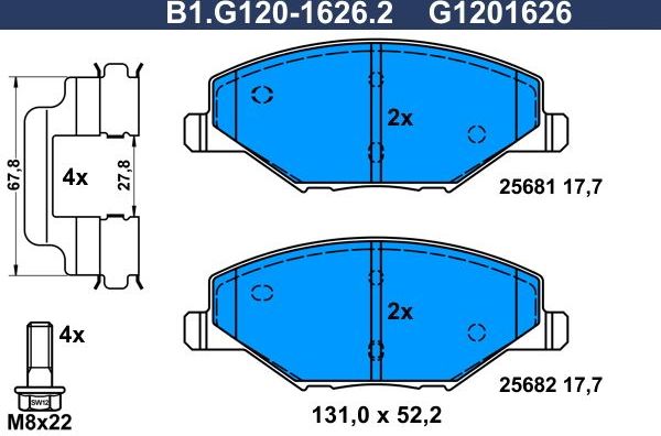 Тормозные колодки Galfer. Артикул B1.G120-1626.2