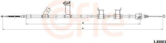 Трос ручника (тросик ручного тормоза) Cofle. Артикул 92.1.KI003