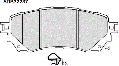 Колодки тормозные дисковые (Allied Nippon). Артикул ADB32237
