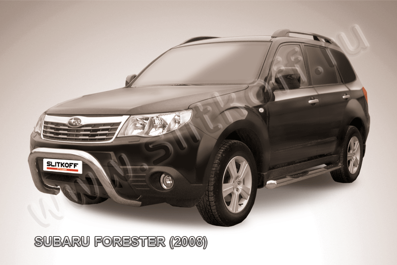 Кенгурятник Slitkoff d76 низкий рама для Subaru Forester III 2008-2012. Артикул SF002