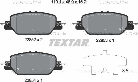 Тормозные колодки Textar задние для Honda CR-V V 2016-2026. Артикул 2285201