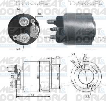 Втягивающее реле стартера Meat & Doria для Opel Combo B 1994-2001. Артикул 46203