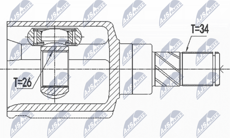 Шрус внутренний (граната) NTY. Артикул NPW-RE-125