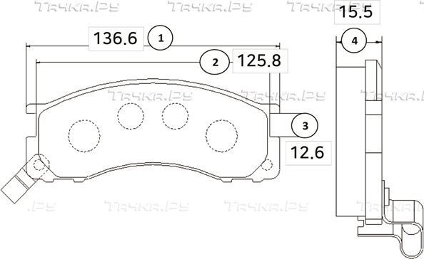 Тормозные колодки CTR передние для Toyota Lite Ace IV 1992-1995. Артикул GK1036
