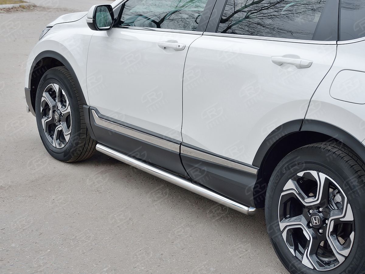 Защита порогов РусCталь труба d63 (вариант 3) для Honda CR-V V до рестайлинга 2016-2020. Артикул HCRT-0028333