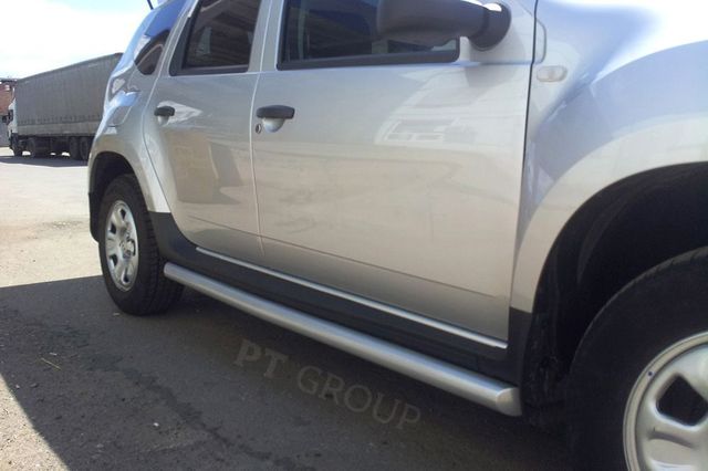 Защита порогов PT Group вогнутая d=63 мм ИСКРА (ППК) Nissan Terrano III 2014-2022. Артикул RDU330301