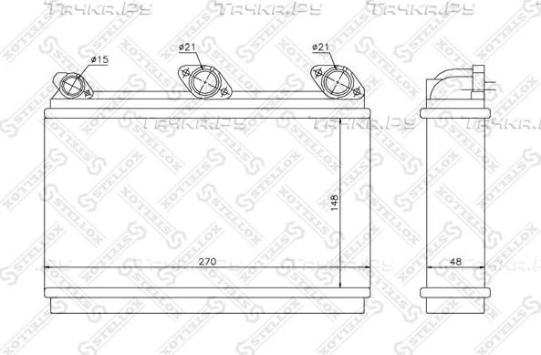 Радиатор отопителя (печки) Stellox. Артикул 10-35080-SX