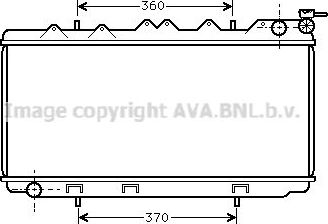 Радиатор охлаждения двигателя AVA для Nissan Sunny B14 1991-2000. Артикул DN2114