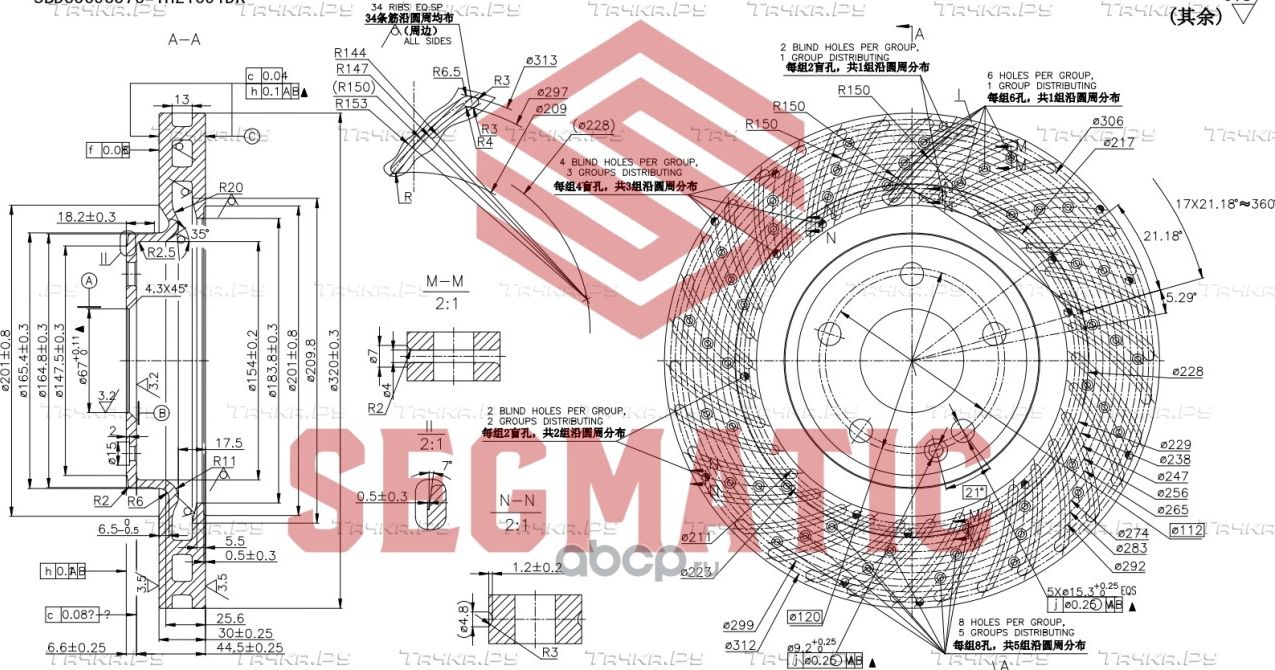 ДИСК ТОРМОЗНОЙ (Segmatic). Артикул SBD30093375