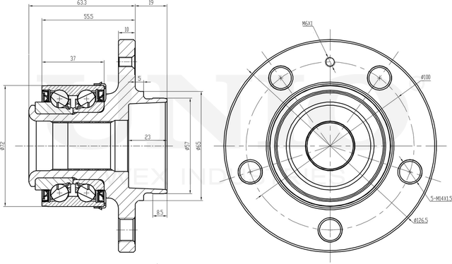 Ступица колеса с интегрированным подшипником (Unio). Артикул HUB-20002