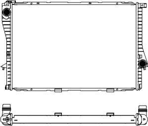 Радиатор охлаждения двигателя Sakura для BMW 7 III (E38) 1994-2001. Артикул 3011-1011