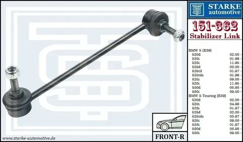 ТЯГА СТАБИЛИЗАТОРА ПЕРЕДНЯЯ BMW E39 R (Starke). Артикул 151362