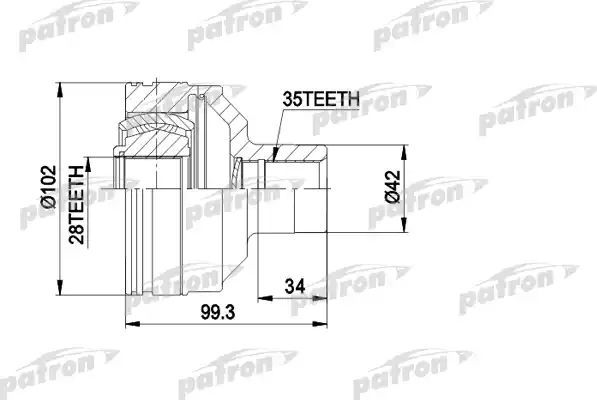 Шрус внутренний (граната) Patron. Артикул PCV5013