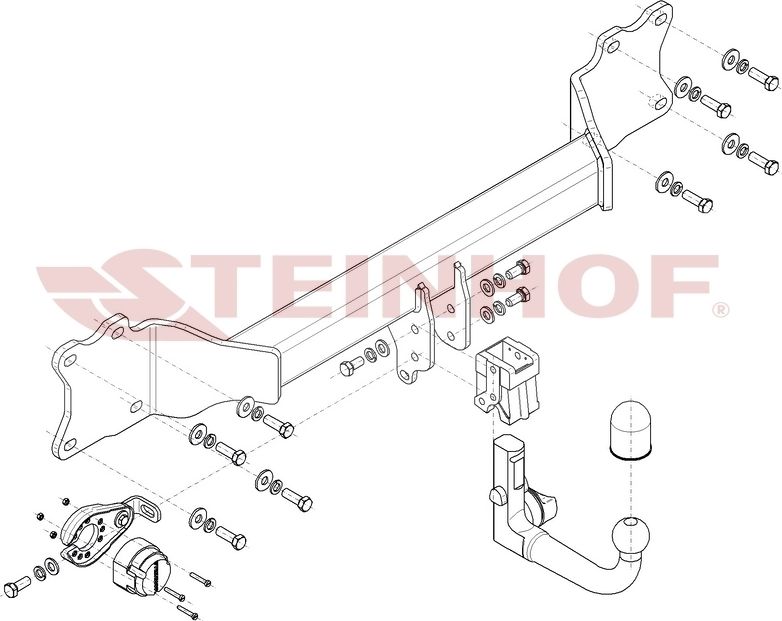 Фаркоп Steinhof для Porsche Cayenne III 9YA (в т.ч. Hybrid) 2017-2026. Артикул P-201