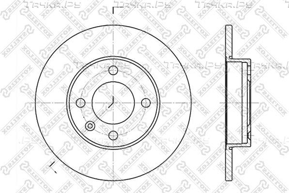 Тормозной диск Stellox передний для Audi 80 II (B1) 1972-1978. Артикул 6020-4704-SX