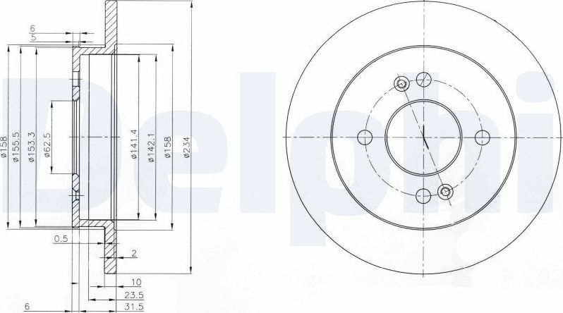 Тормозной диск Delphi. Артикул BG3981