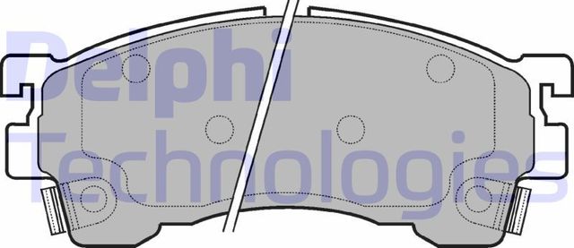 Тормозные колодки Delphi (Low-Metallic) передние для Mazda MX-6 1992-1997. Артикул LP801