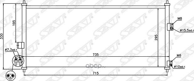Радиатор кондиционера Nissan Almera 00-06   Primera 01-08 (SAT). Артикул STDT39394A0