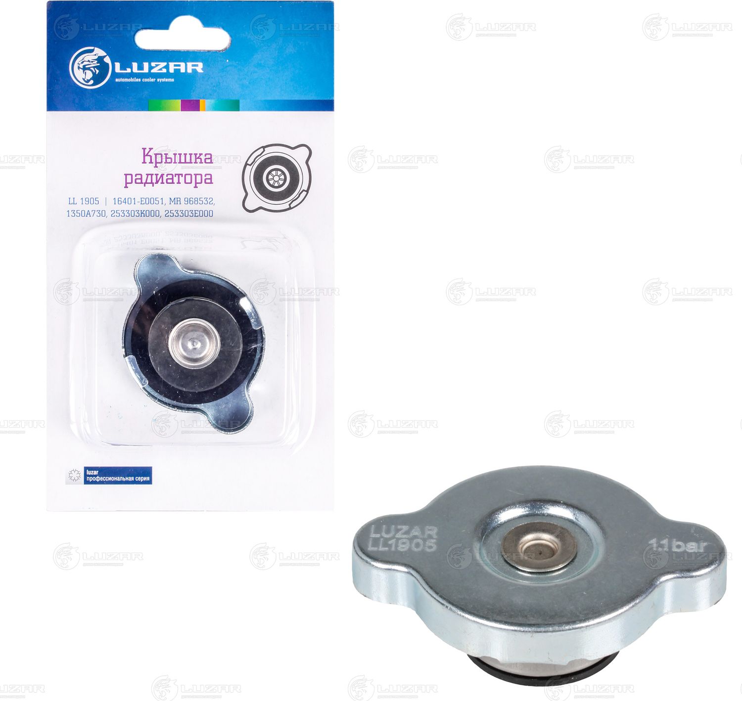 Крышка (пробка) радиатора для а/м Toyota/Nissan/Mazda/Hyundai/Kia 1.1 bar (большой клапан) (LL 1905) (Luzar) Luzar (Металл). Артикул LL 1905
