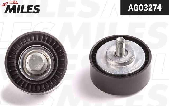 Натяжной ролик (натяжитель) приводного поликлинового ремня Miles. Артикул AG03274