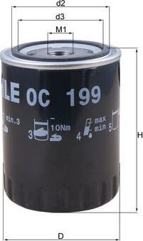 Масляный фильтр Mahle. Артикул OC 199