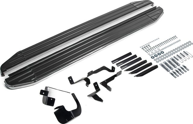 Пороги алюминиевые Rival Premium для Chevrolet Equinox III поколение рестайлинг 2020-2026. Артикул A173ALP.1003.1