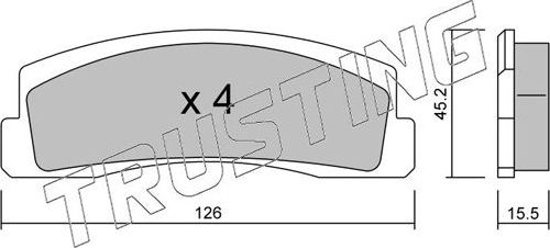 Тормозные колодки Trusting передние для Chevrolet Niva I 2002-2021. Артикул 048.0