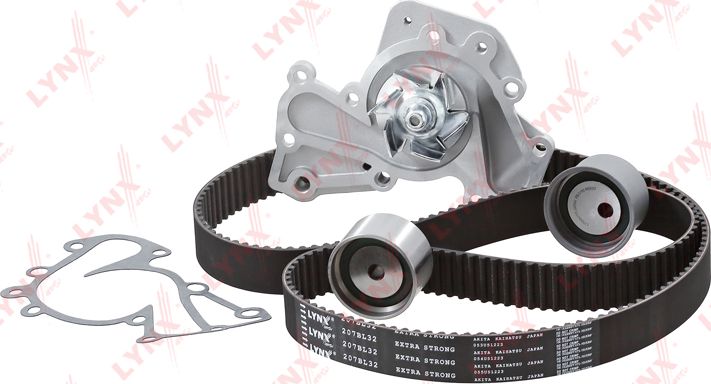 Помпа (водяной насос) с комплектом ремня ГРМ LYNXauto. Артикул PW-1228