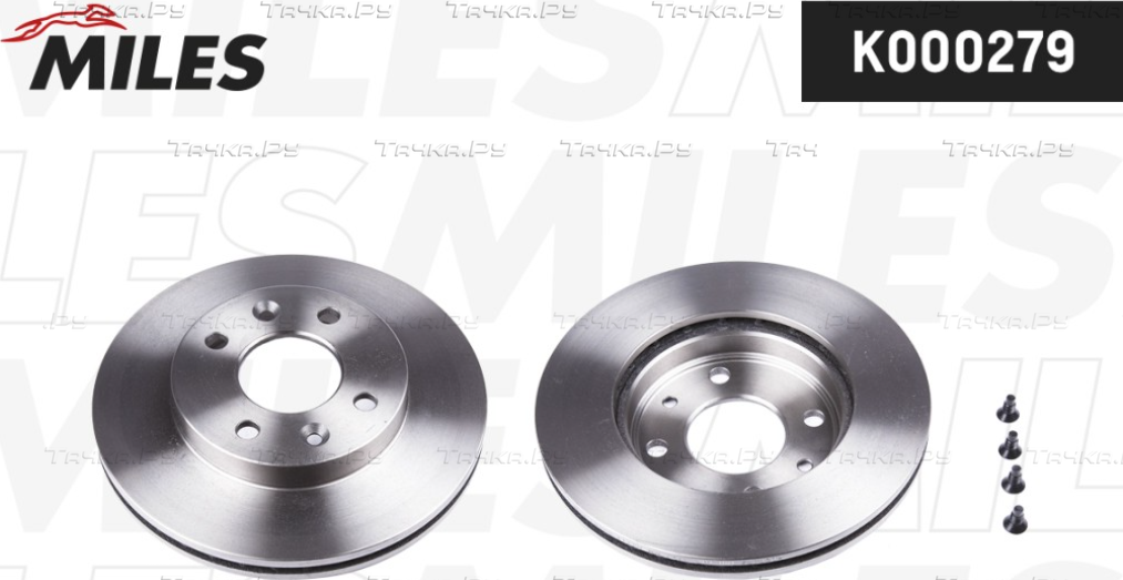 Тормозной диск Miles передний для Renault Kangoo I 1997-2010. Артикул K000279
