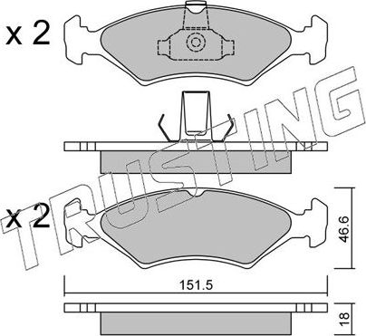 Тормозные колодки Trusting передние для Mazda 121 III 1996-2002. Артикул 095.0