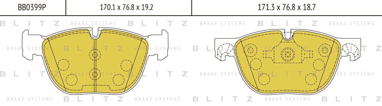 Колодки тормозные BMW X5 (E70) / X6 (E71) 08- перед. (Blitz). Артикул BB0399P