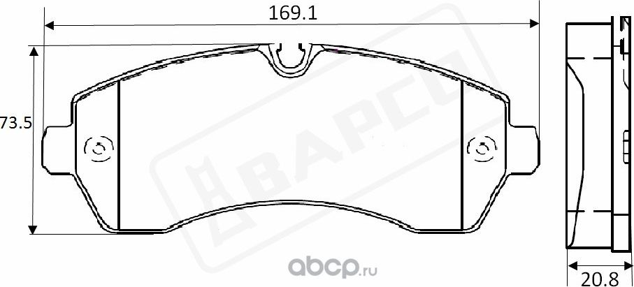 Колодки тормозные дисковые пер. MB SPRINTER (906), VW CRAFTER (2E_), ( (Bapco). Артикул BP0347