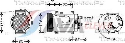 Компрессор кондиционера AVA для Audi A6 II (C5) 1997-2005. Артикул AIAK177