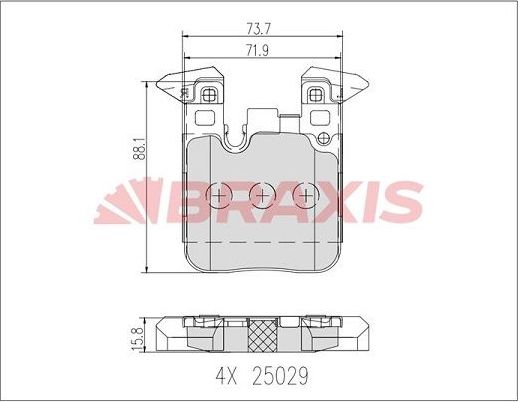 Тормозные колодки Braxis. Артикул AA0657