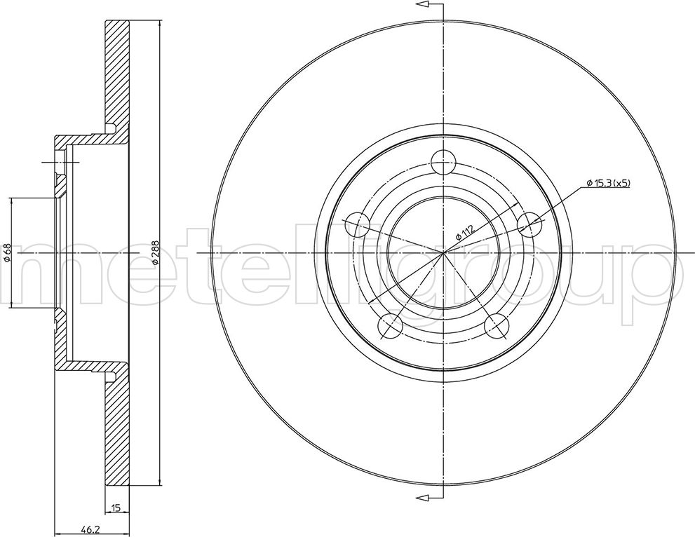 Тормозной диск Metelli. Артикул 23-0263