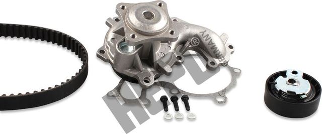 Помпа (водяной насос) с комплектом ремня ГРМ Hepu. Артикул PK02370