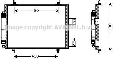Радиатор кондиционера (конденсатор) AVA (алюминий). Артикул CNA5213D