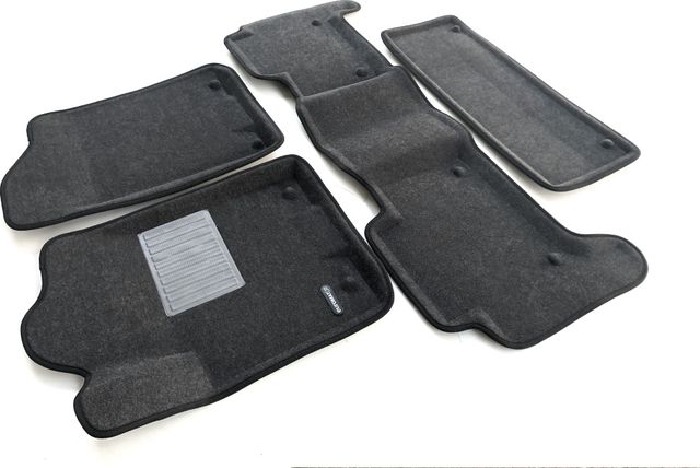 Коврики текстильные Euromat 3D Business для салона (3 ряда) Infiniti QX80 (3 ряд) 2014-2024 Темно-серые. Артикул EMC3D-002813G