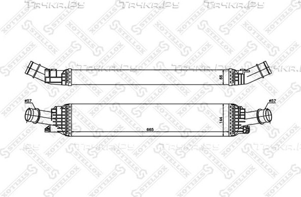 Интеркулер Stellox (алюминий) для Audi A6 IV (C7) 2011-2018. Артикул 10-40184-SX