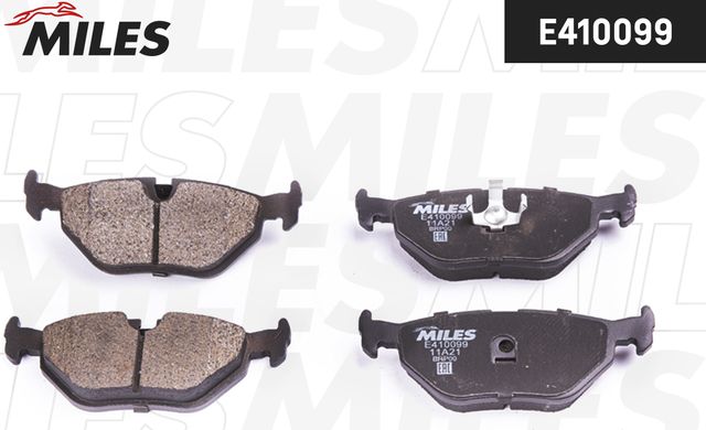 Тормозные колодки Miles (Low-Metallic) задние для BMW 5 III (E34) 1987-1996. Артикул E410099