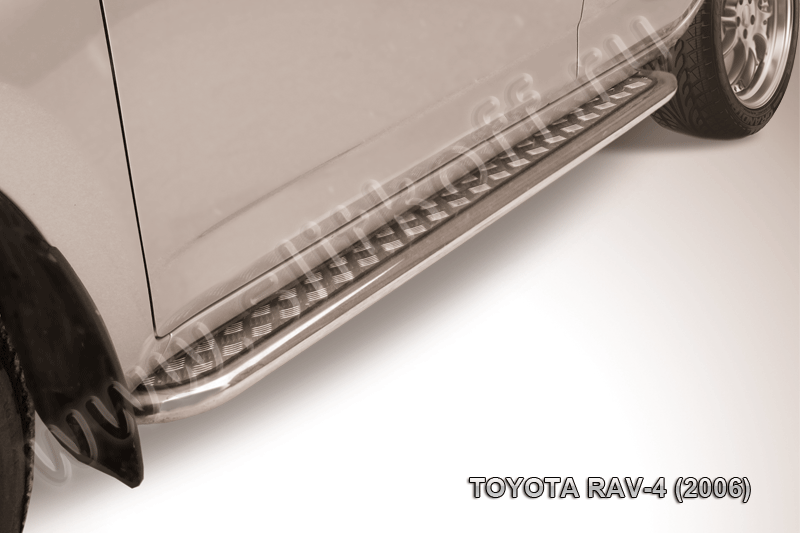 Пороги Slitkoff труба d57 с листом для Toyota RAV4 III 2005-2009. Артикул TR4009
