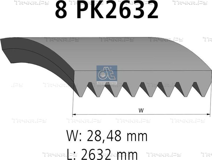 Приводной ремень поликлиновой DT Spare Parts. Артикул 4.81117