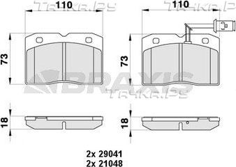 Тормозные колодки Braxis. Артикул AB0431