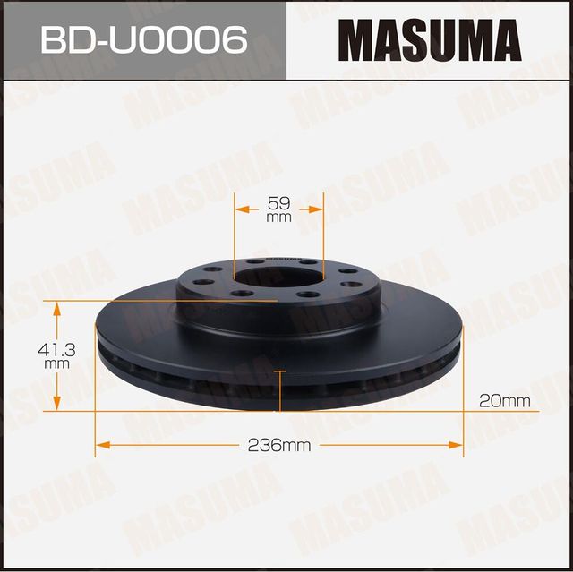 Диск тормозной MASUMA, front CHEVROLET AVEO (T250) 06-11 [уп.2] Masuma. Артикул BDU0006