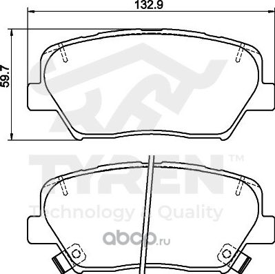 Колодки тормозные дисковые | перед | (Tyren). Артикул TYR1216181