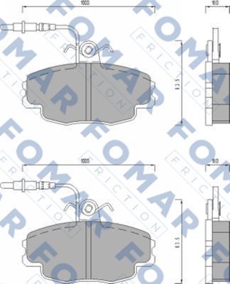 Тормозные колодки Fomar передние для Citroen ZX 1991-1998. Артикул FO 498681