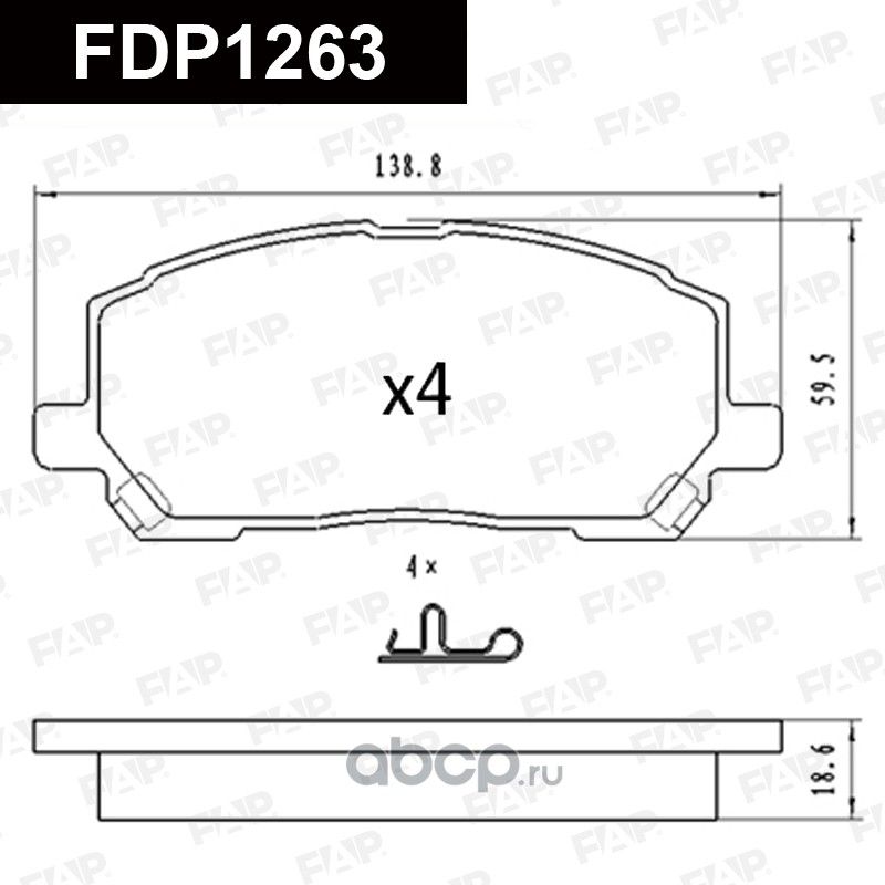 Колодки тормозные передние (FAP). Артикул FDP1263