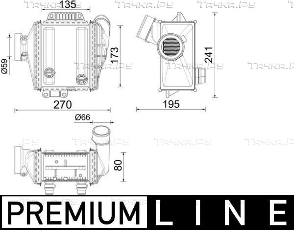 Интеркулер Mahle Premium для Mercedes-Benz SLK-Класс III (R172) 2012-2016. Артикул CI 639 000P