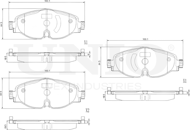 Колодки тормозные дисковые, комплект (Unio). Артикул BRP-20183