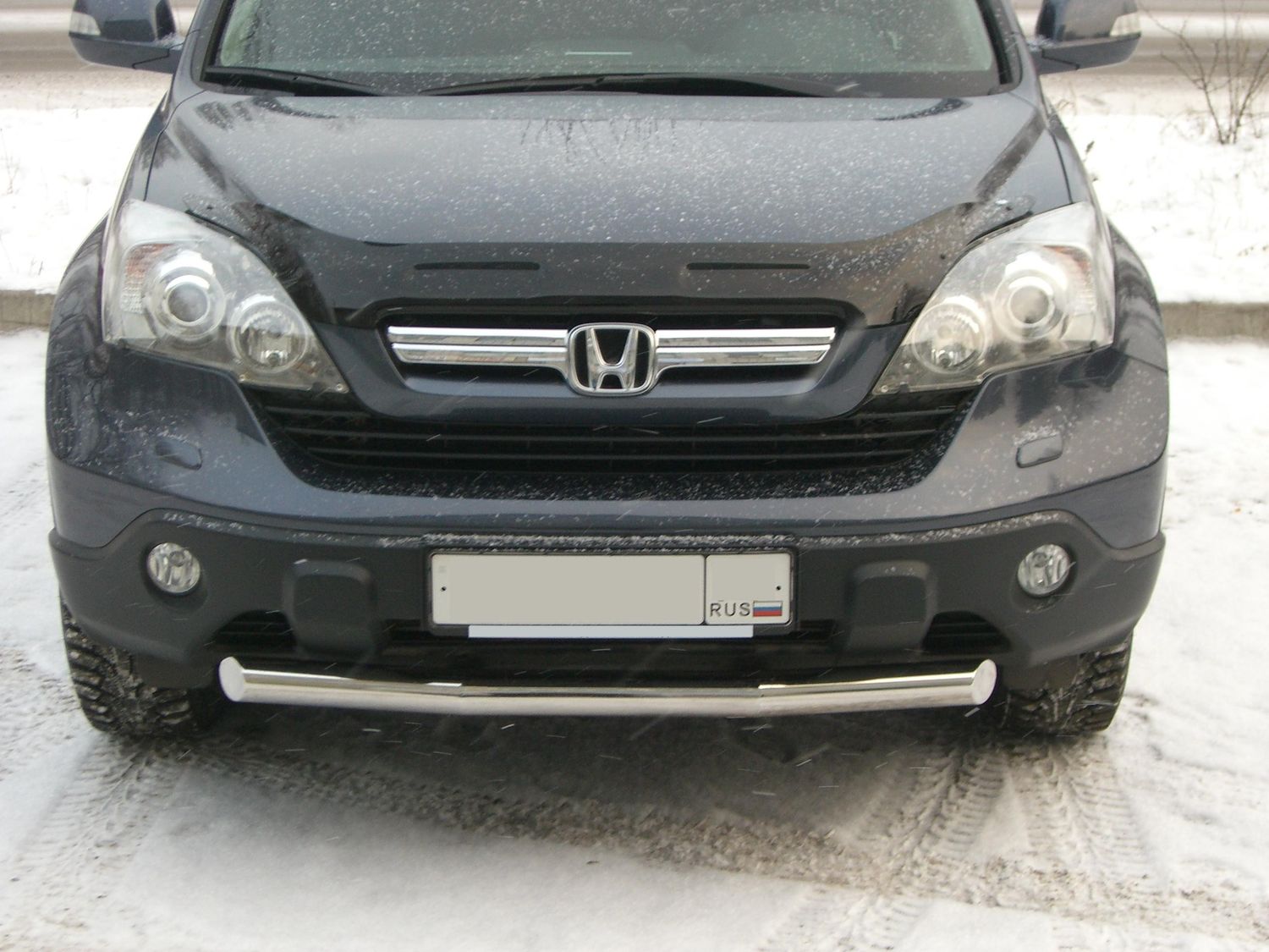 Защита RusStal переднего бампера d63 для Honda CR-V III (двиг - 2л.) 2006-2009. Артикул HCZ-000193